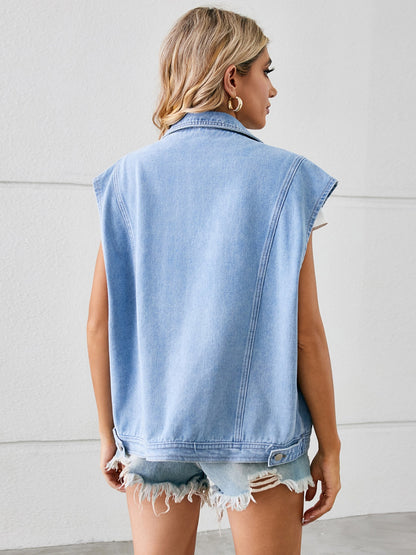 The Tara Sleeveless Denim Jacket