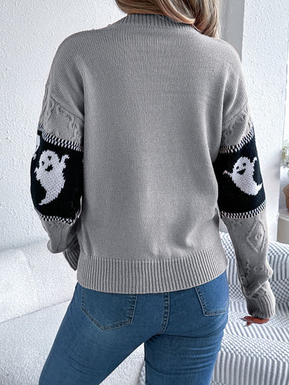 The Sporty Spectre Textured Pullover Halloween Sweater