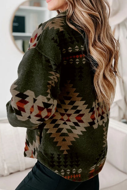 The Taos Aztec Print Shacket