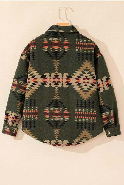 The Taos Aztec Print Shacket