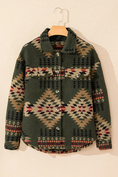 The Taos Aztec Print Shacket