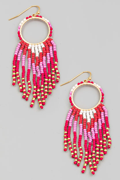 Talia Beaded Fringe Earrings