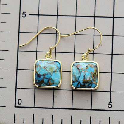 The Zen Natural Stone Turquoise Drop Earrings