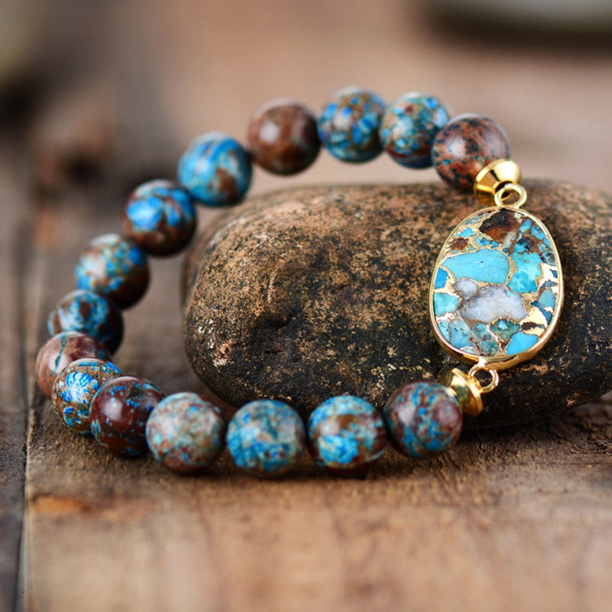 The Zen Natural Stone Turquoise Mala Bracelet