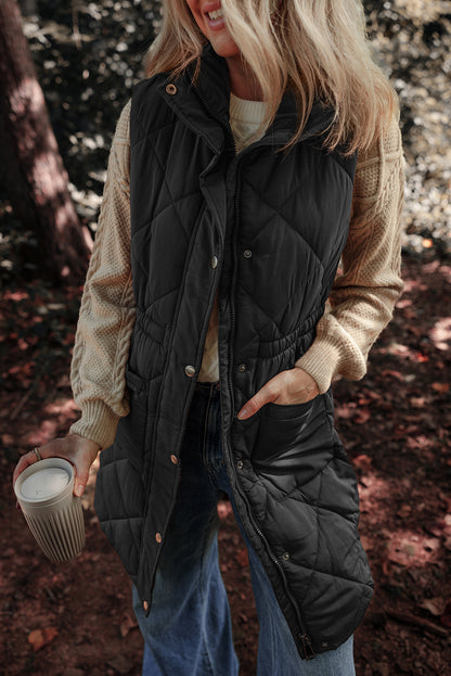 The Bethany Long Quilted Puffer Vest