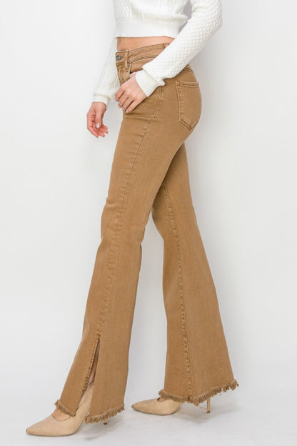 The Bailey High Waist Slit Flare Jeans