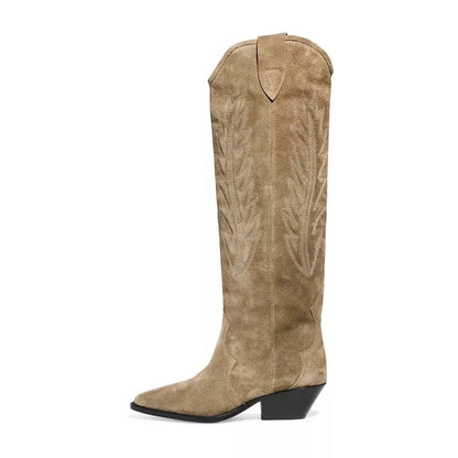 The Goldilocks Tall Suede Western Boots