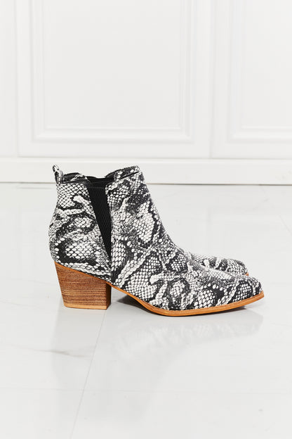 The Sammie Pointed Toe Snakeskin Booties