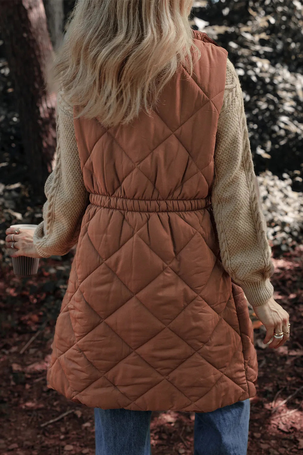 The Bethany Long Quilted Puffer Vest