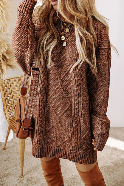 The Cheyanne Cable-Knit Sweater Dress