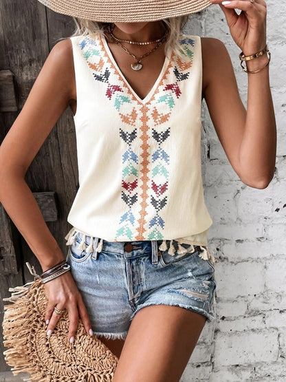 The Jasmine Boho Tassel Hem Tank