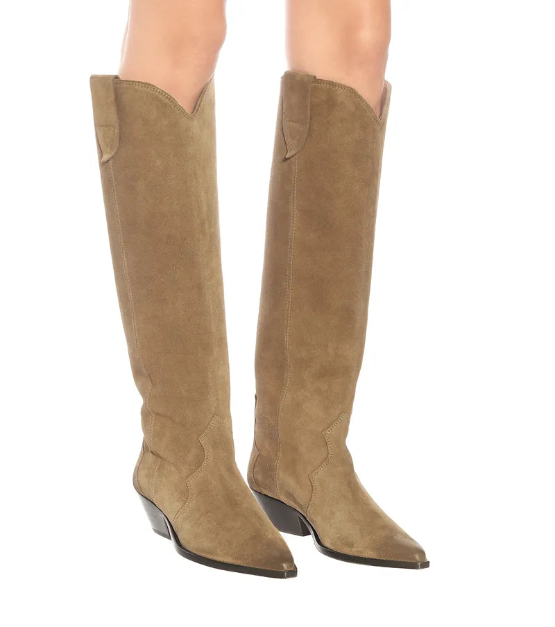 The Goldilocks Tall Suede Western Boots