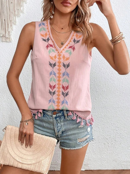 The Jasmine Boho Tassel Hem Tank