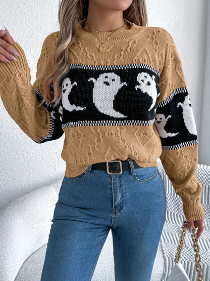 The Sporty Spectre Textured Pullover Halloween Sweater