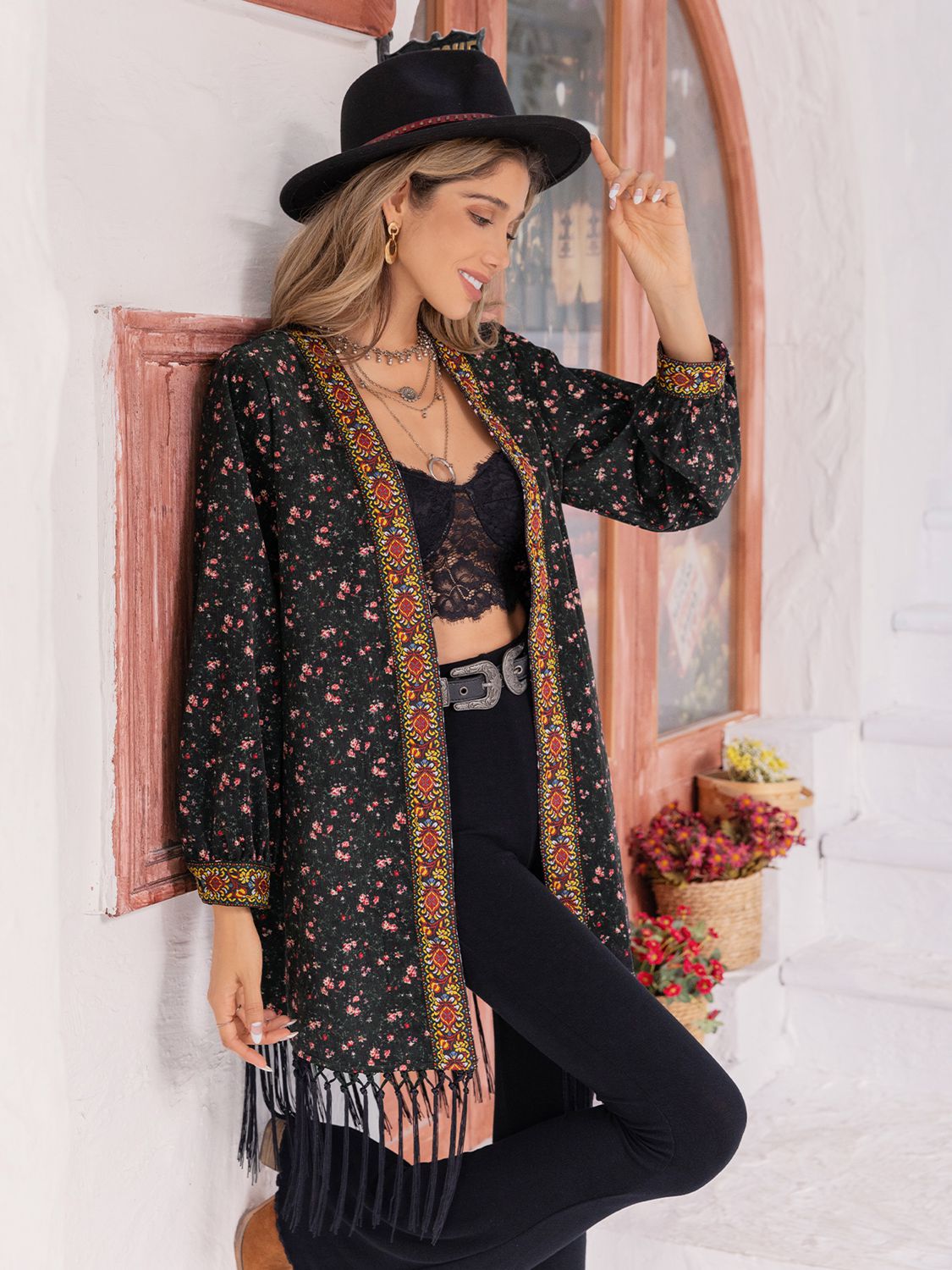 The Lana Fringed Boho Cardigan Kimono