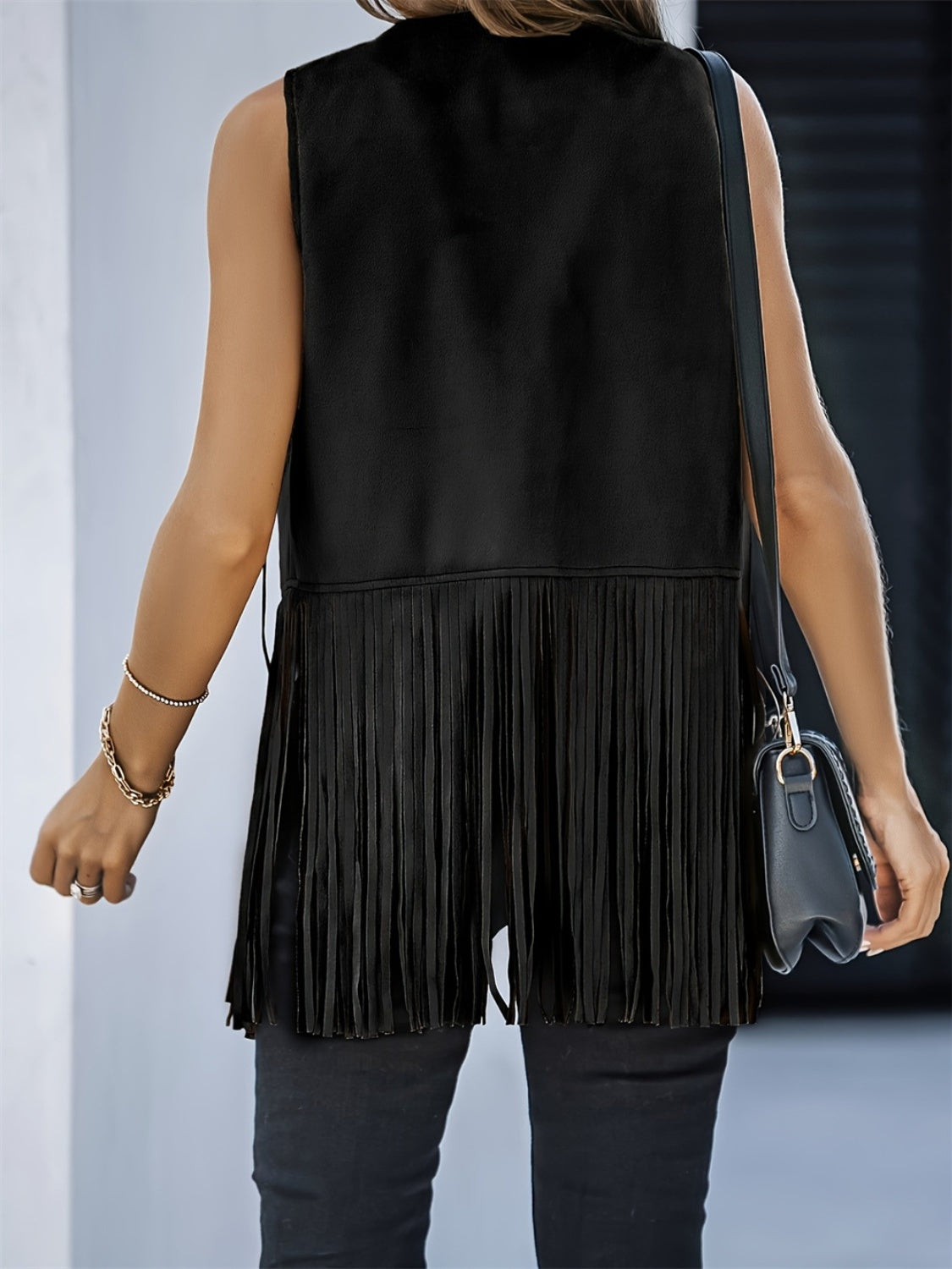 The Open Road Vegan Suede Fringe Vest