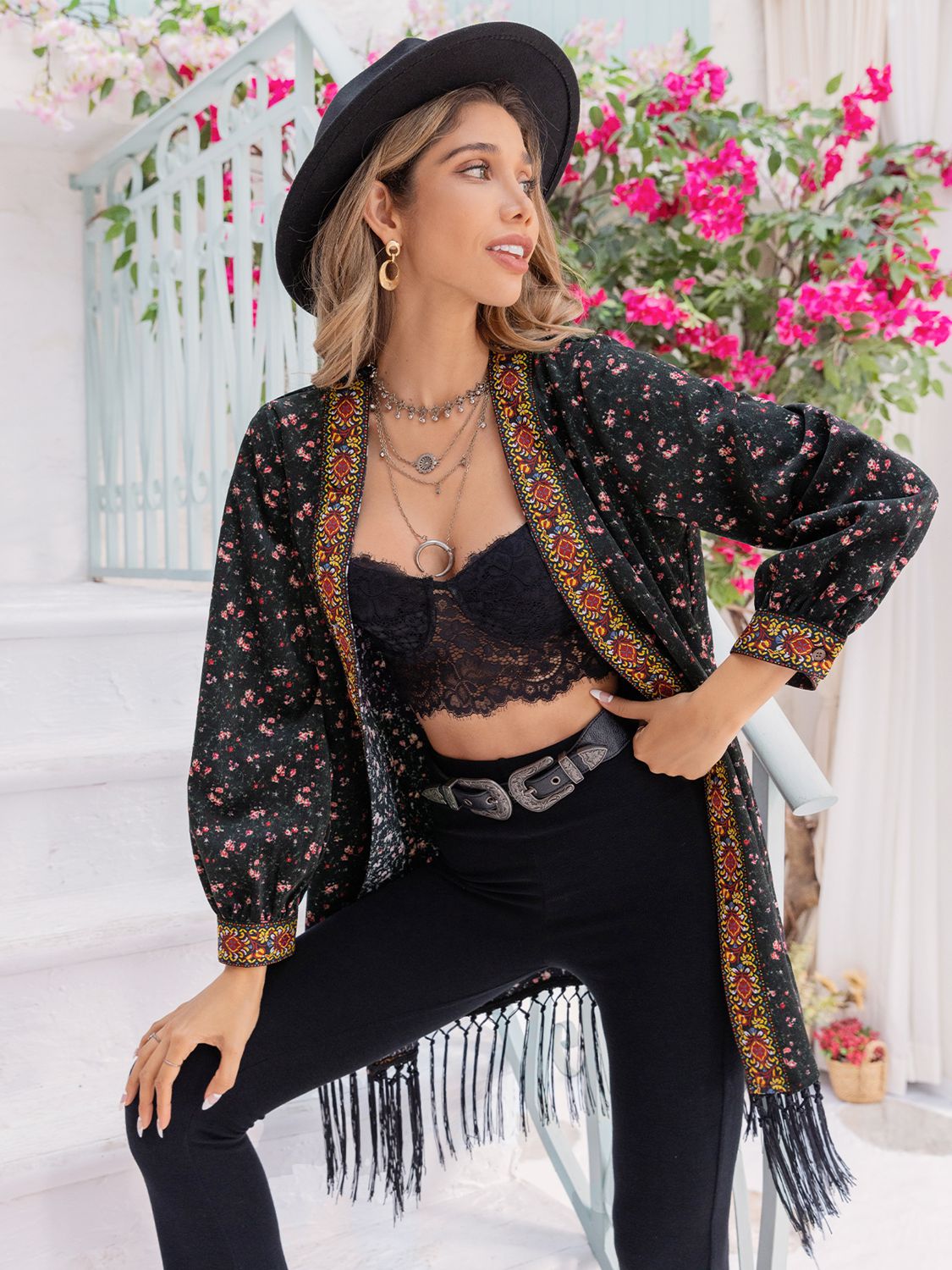 The Lana Fringed Boho Cardigan Kimono