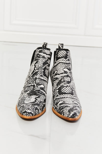 The Sammie Pointed Toe Snakeskin Booties