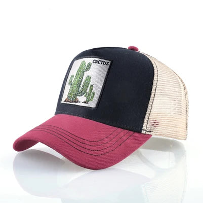 Cactus Embroidered Western Trucker Caps