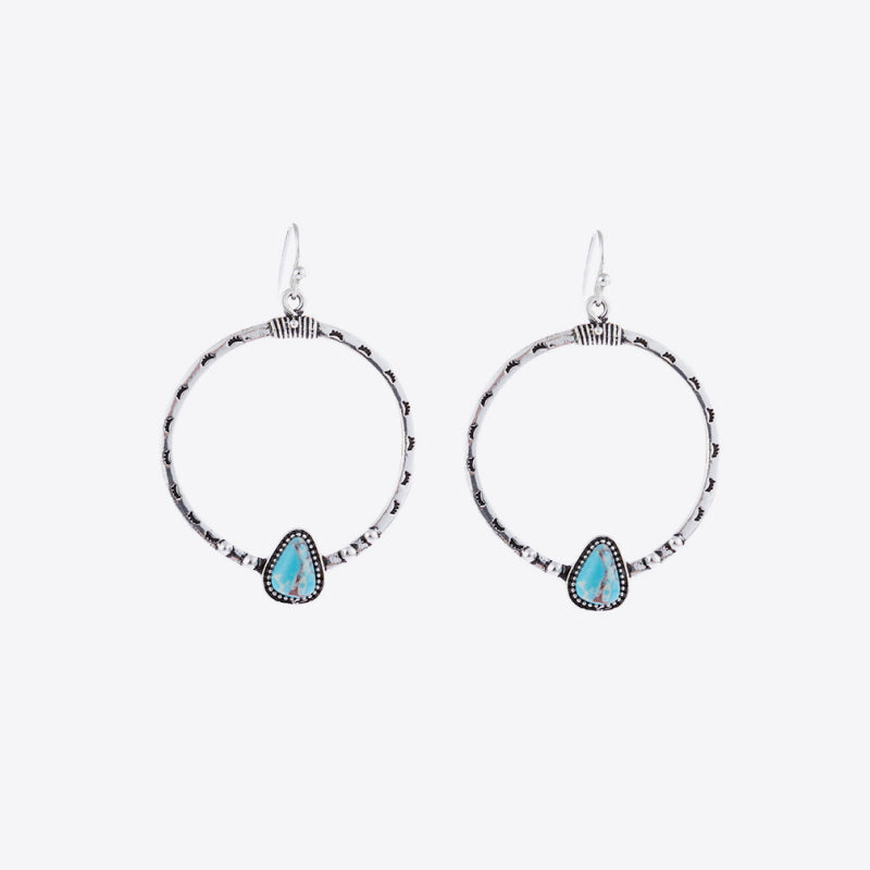 The Paloma Turquoise Dangle Hoop Earrings