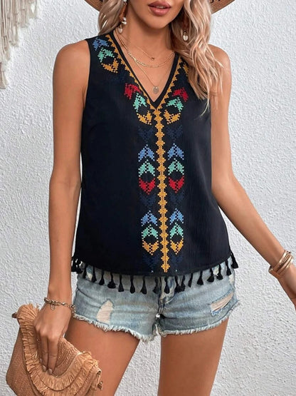 The Jasmine Boho Tassel Hem Tank