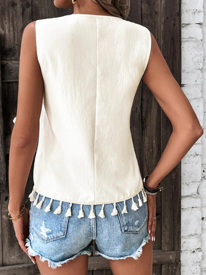 The Jasmine Boho Tassel Hem Tank