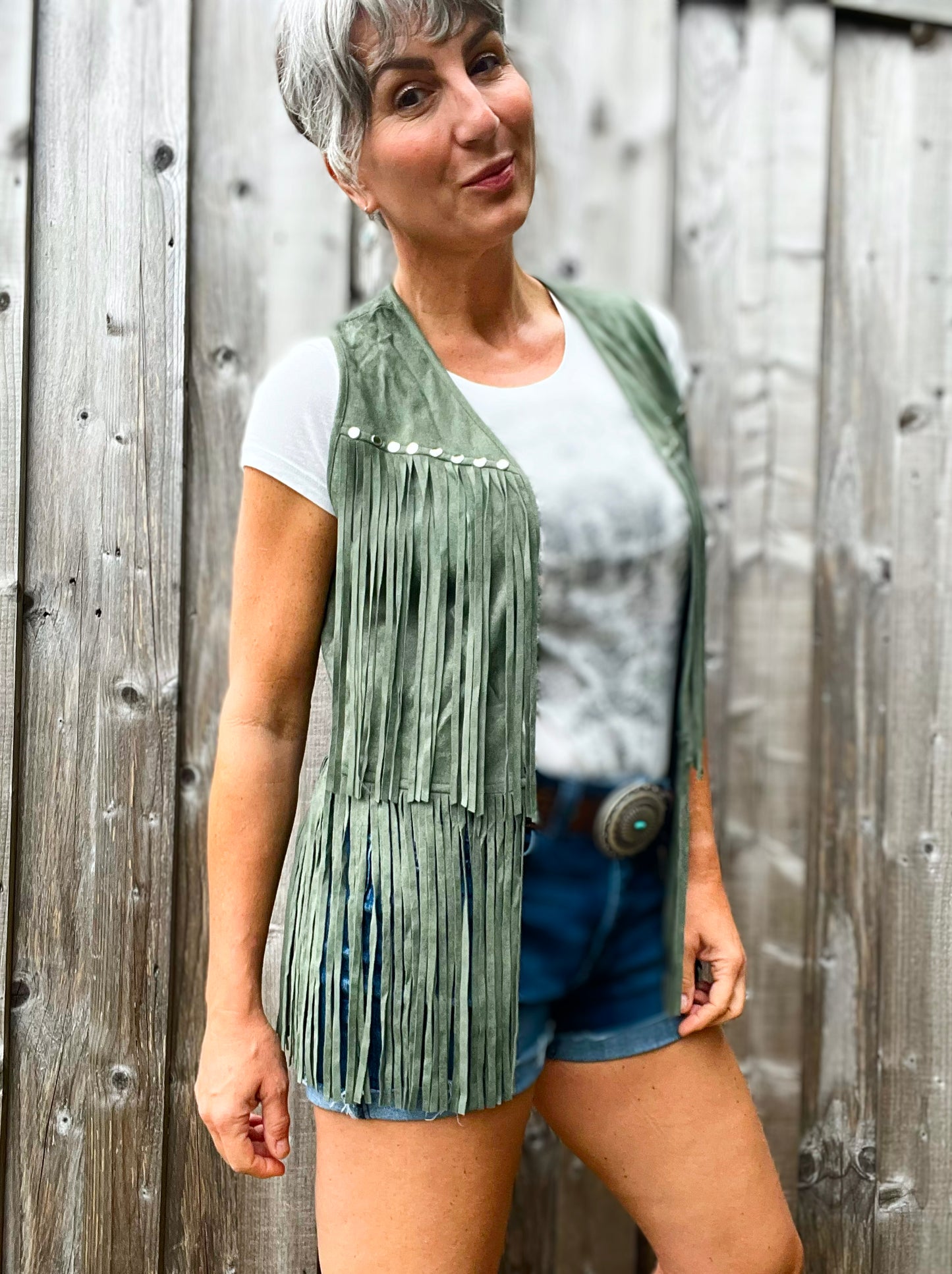 The Open Road Vegan Suede Fringe Vest