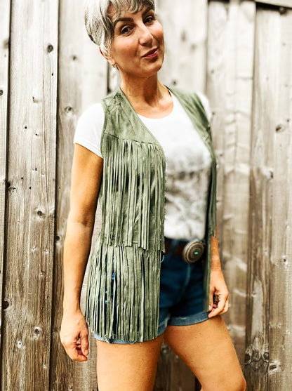 The Open Road Vegan Suede Fringe Vest