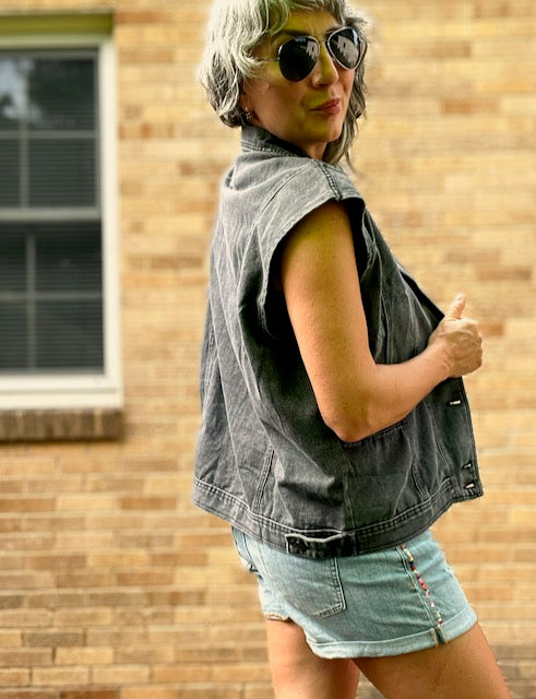 The Tara Sleeveless Denim Jacket