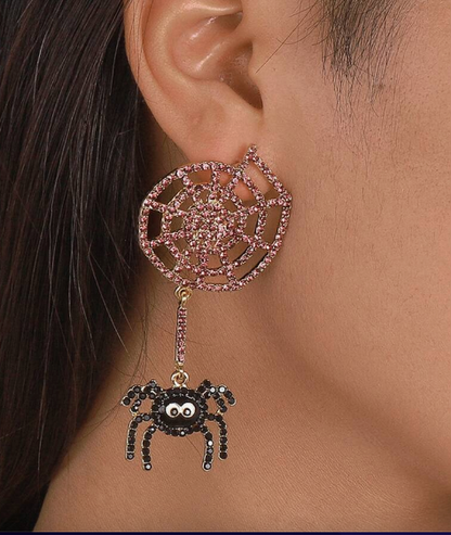 The Charlotte Rhinestone Dangle Spider Earrings