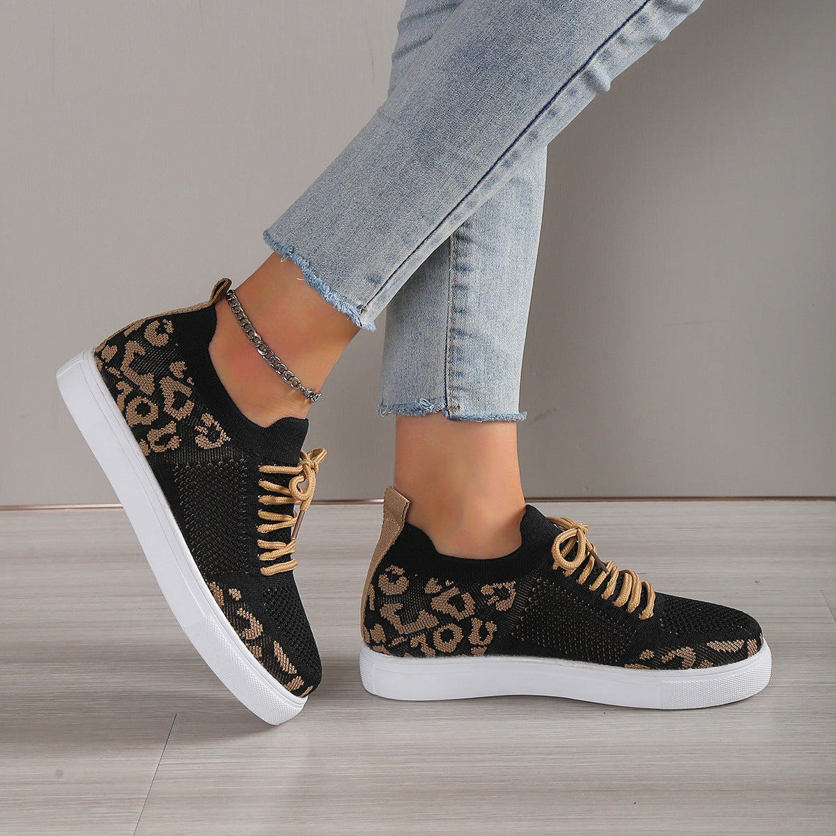 The Riley Leopard Print Sneakers