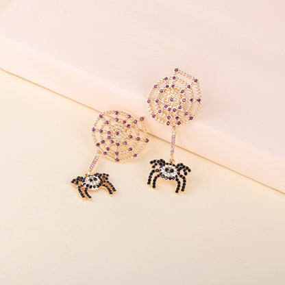 The Charlotte Rhinestone Dangle Spider Earrings