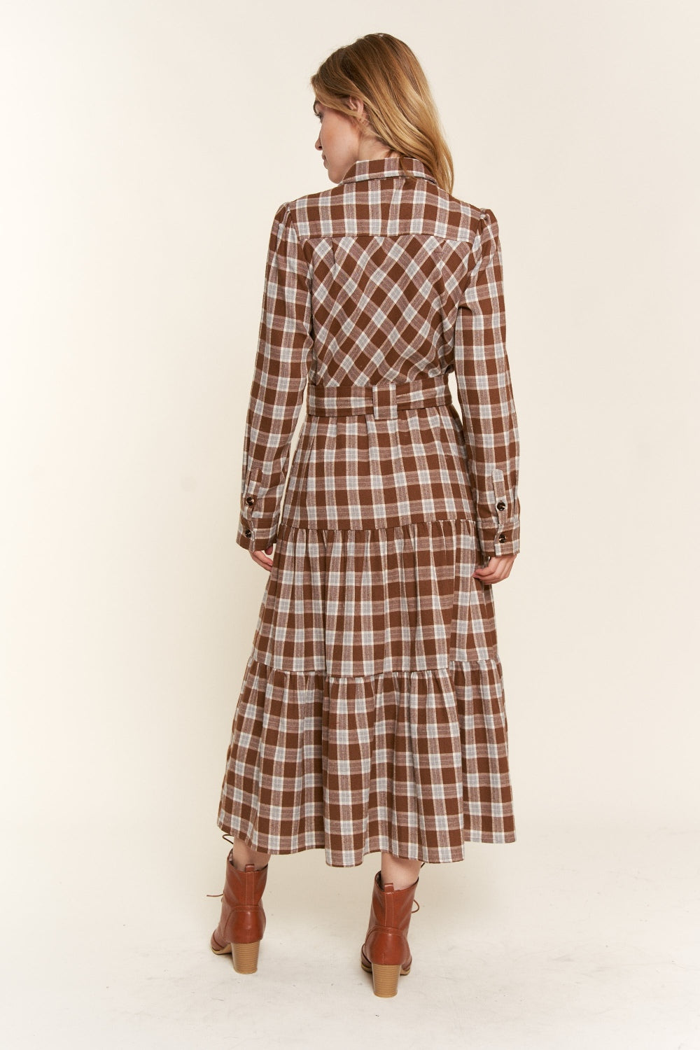 The Homesteader Long Sleeve Plaid Shirt Dress