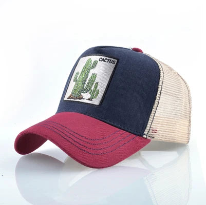 Cactus Embroidered Western Trucker Caps