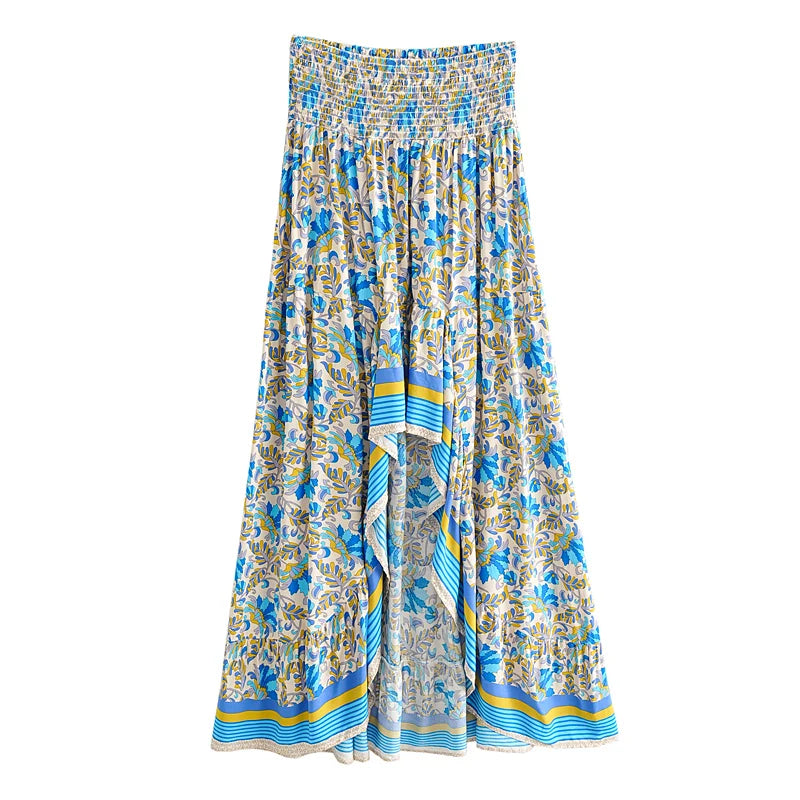 The Señora Floral High Low Maxi Skirt