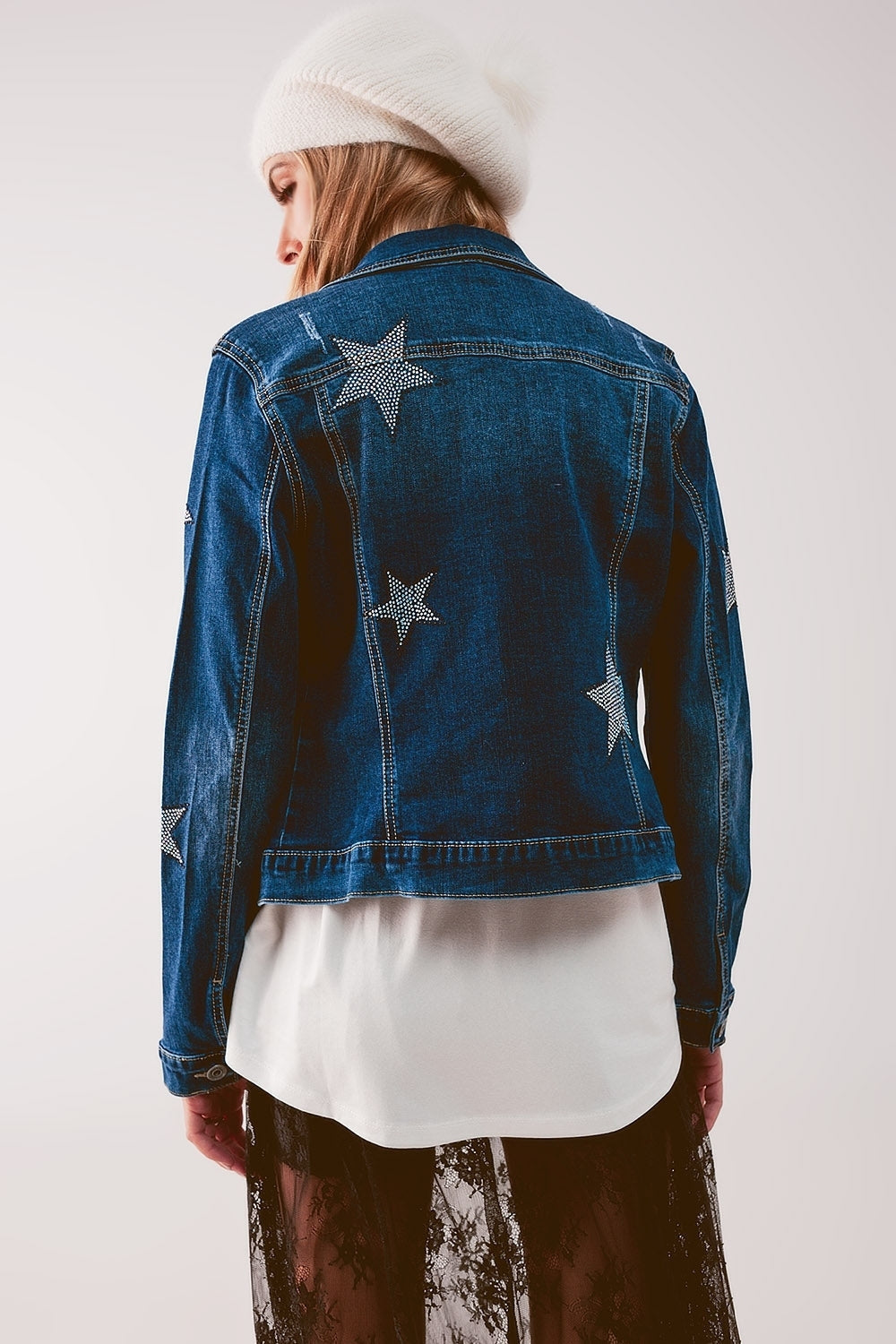 The Starry Night Embellished Denim Jacket