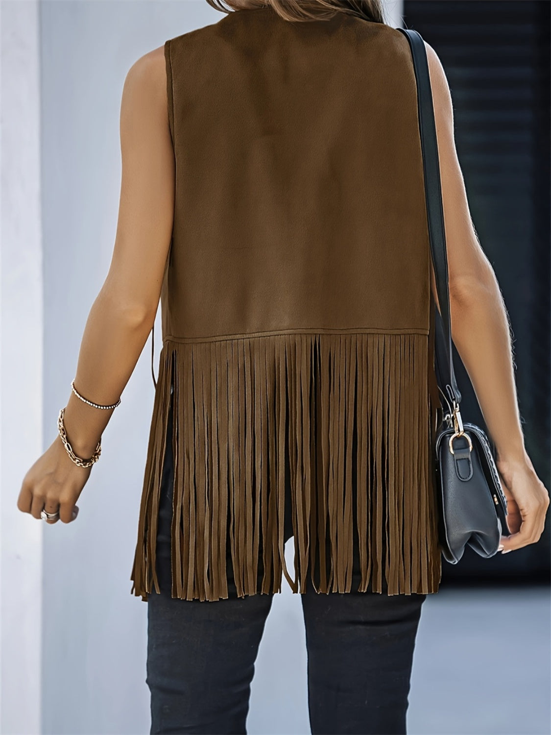 The Open Road Vegan Suede Fringe Vest