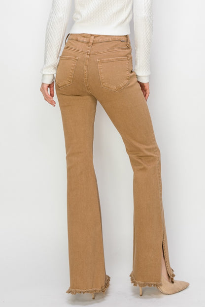 The Bailey High Waist Slit Flare Jeans