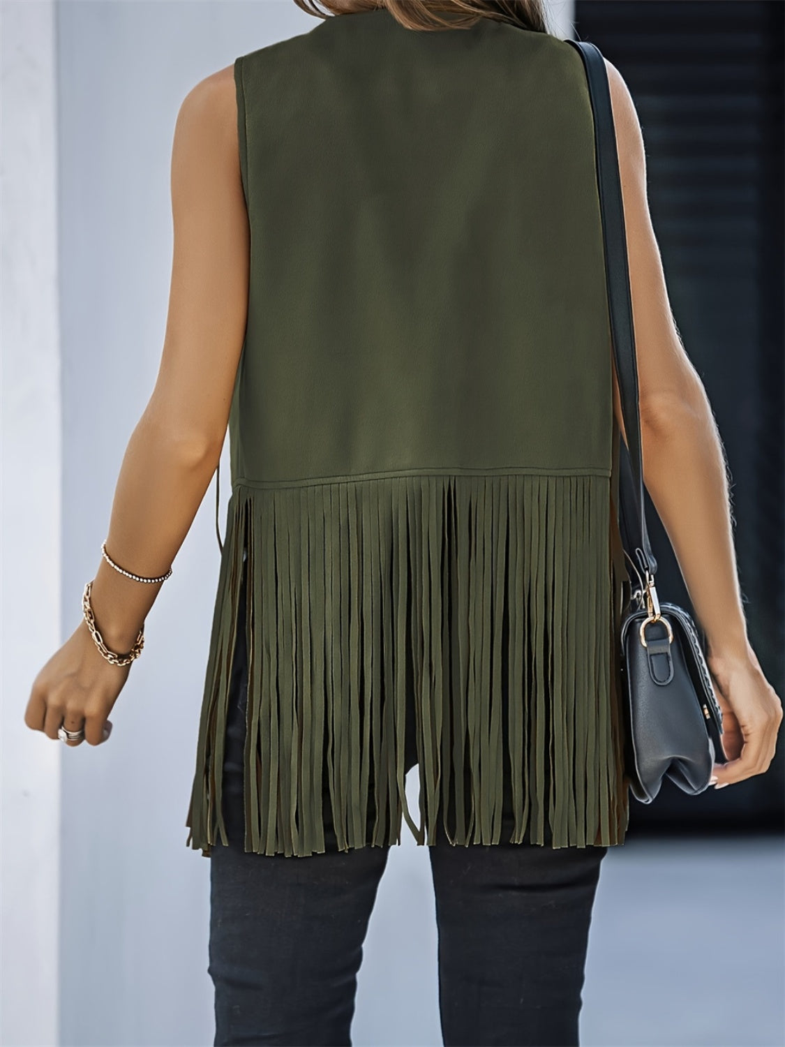 The Open Road Vegan Suede Fringe Vest