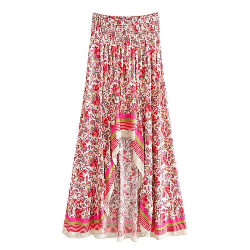 The Señora Floral High Low Maxi Skirt