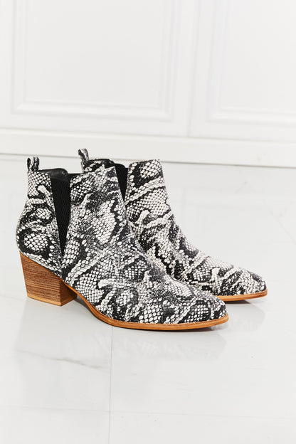 The Sammie Pointed Toe Snakeskin Booties