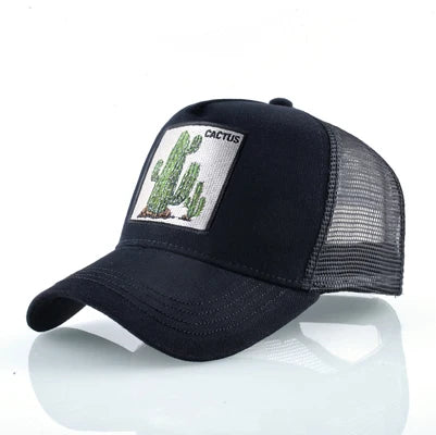 Cactus Embroidered Western Trucker Caps