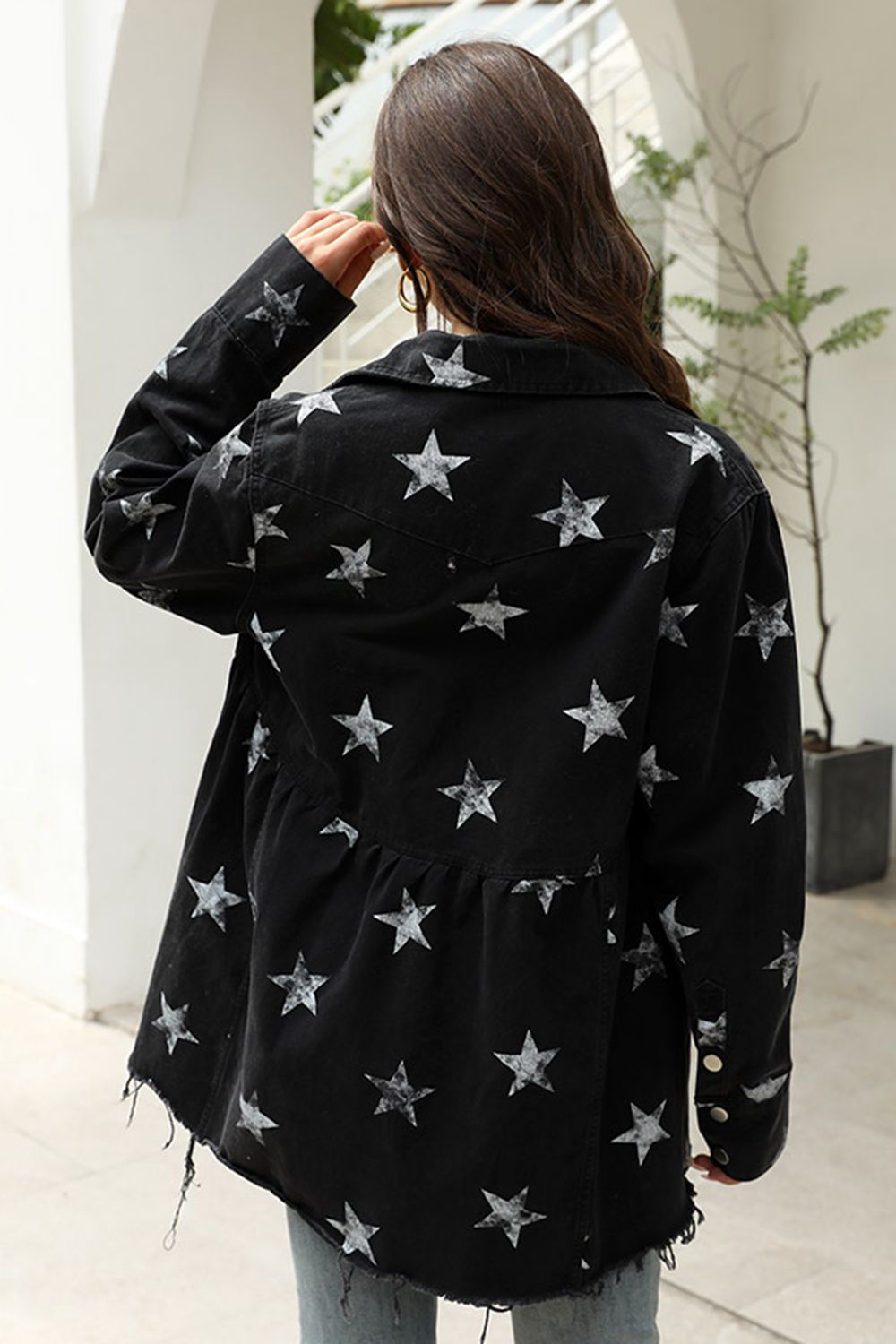 The Celeste Star Print Denim Shirt