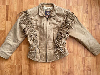 1980s Vintage Adventure Bound Fringe Leather Jacket (M/L)