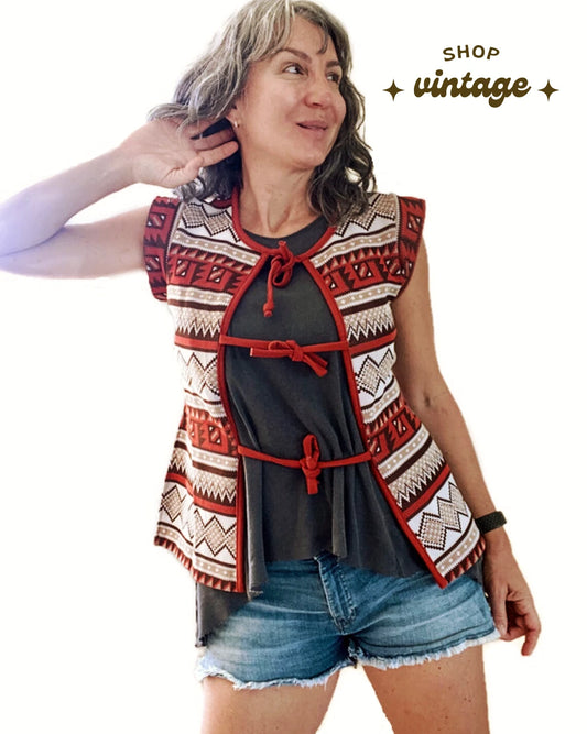 1970s Vintage Western Style Vest (S)
